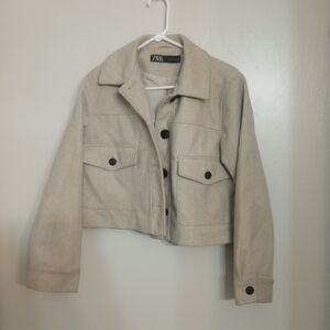 Zara Women's Cropped Peacoat